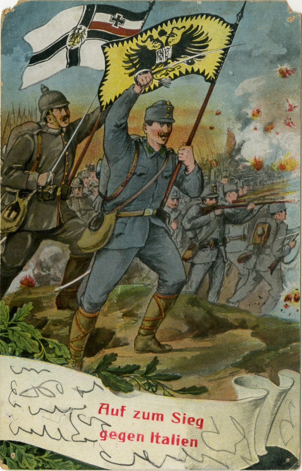 Ratna razglednica „Auf zum Sieg gegen Italien“ (HR-HDA-746. Obitelj Maršić)